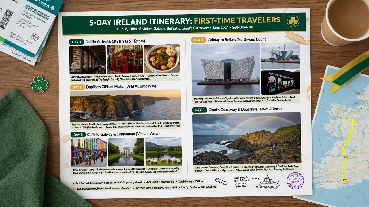 5-Day Ireland Itinerary for First-Time Travelers